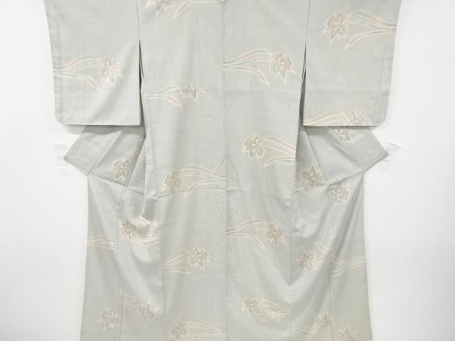 アンティーク　花模様織り出し本塩沢着物